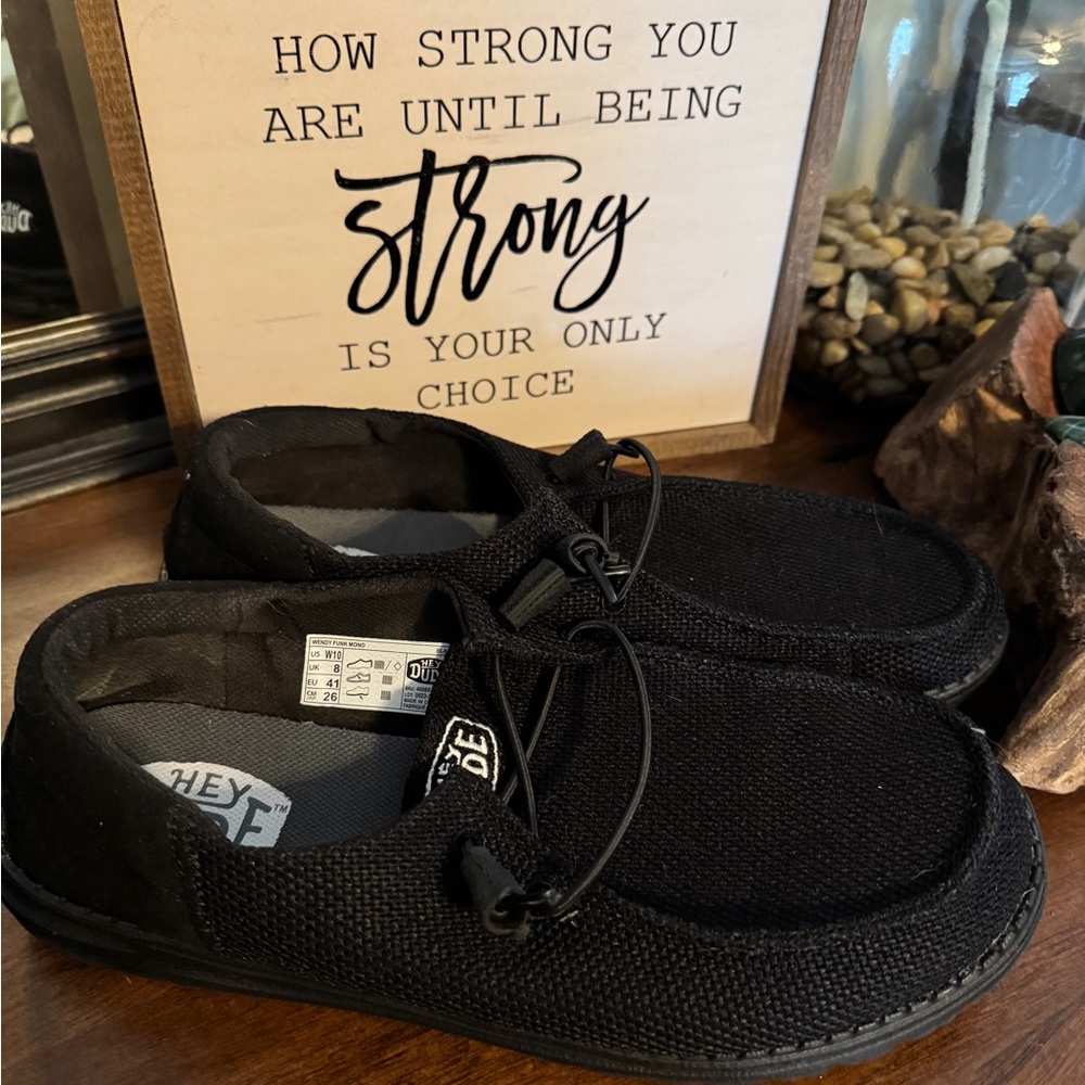 Hey Dude Wendy Black Slip-On Loafers Women 10W